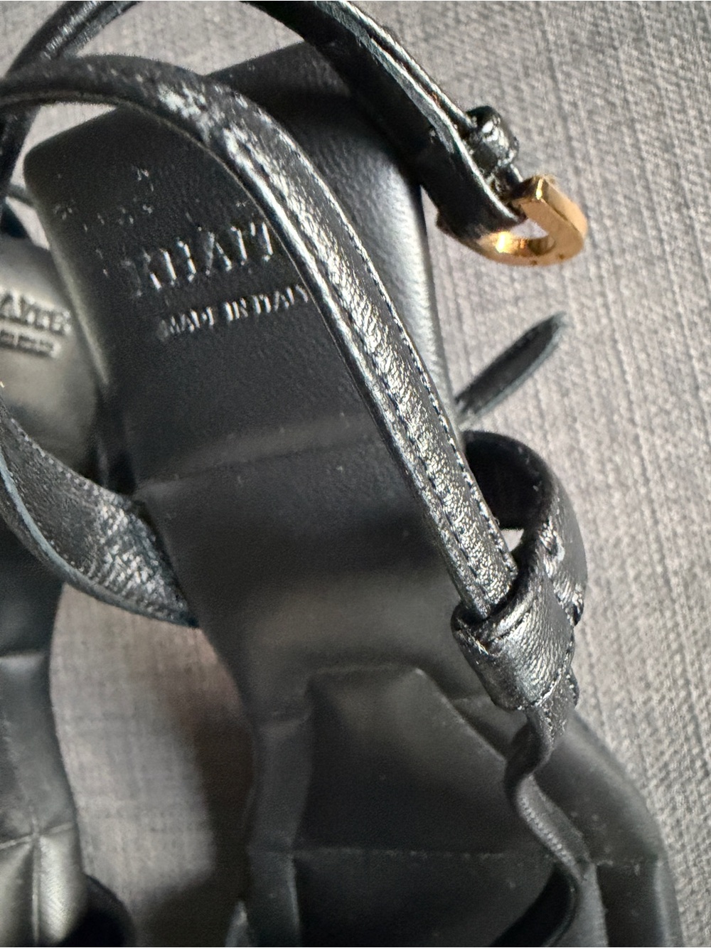 KHAITE Black Square-Toe Strappy Sandals SIZE 36 - Picture 5 of 12